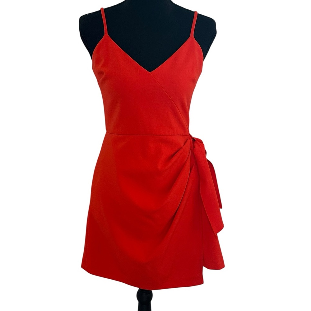 French Connection Red Mini Wrap Dress
